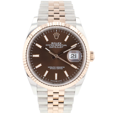 Rolex - Datejust 36 Steel Everosegold Jubilee Fluted Choco Dial