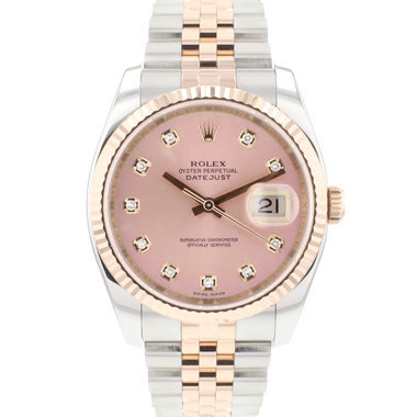 Rolex - Datejust 36 Steel Everosegold Jubilee Fluted Pink Diamond Dial
