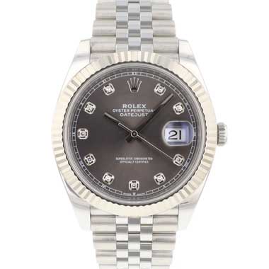 Rolex - Datejust 41 Fluted Jubilee Dark Rhodium Diamonds