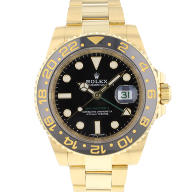 Rolex - GMT-Master II Yellow Gold Black Dial 116718LN